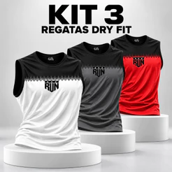 Kit 3 Camisetas Regata Masculinas Dry Fit Gym Treino Pesado Musculação Secagem Rápida