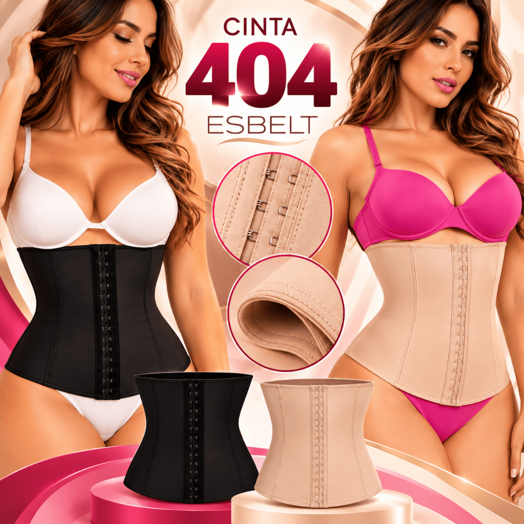 Cinta Modeladora Abdominal Feminina Emborrachada Esbelt 404 Compressao Ajustavel Redutora Orto