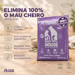 Pó Higiênico 1kg Citronela Seca Xixi Eliminador de Odores Cães e Gatos EasyPet Limpeza Fácil Ação Bactericida