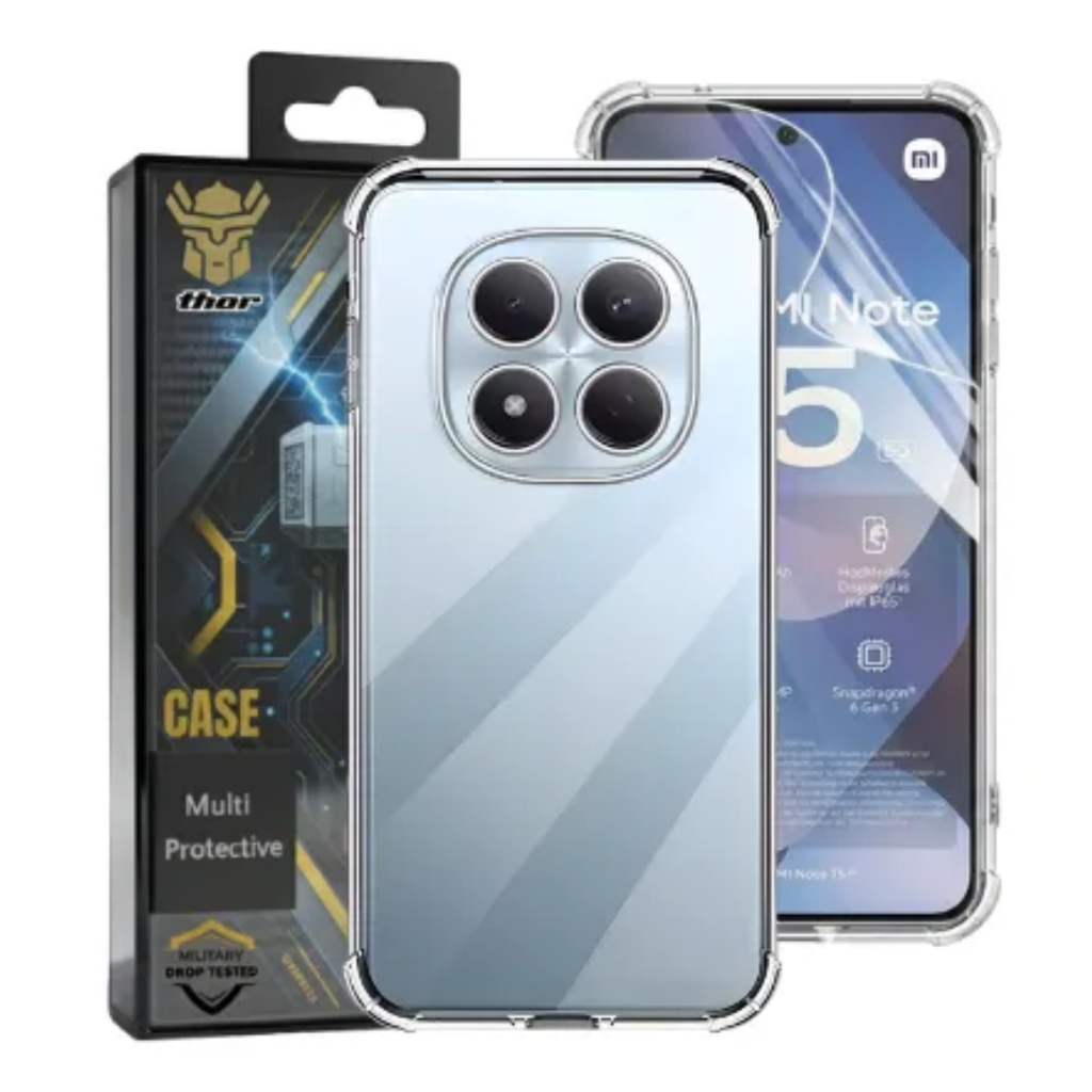 Kit Capa Anti Impacto Transparente Shock-Absorbing E Película Privacidade Tpu Redmi Note 15 4G Note 15 5G Note 15 Pro