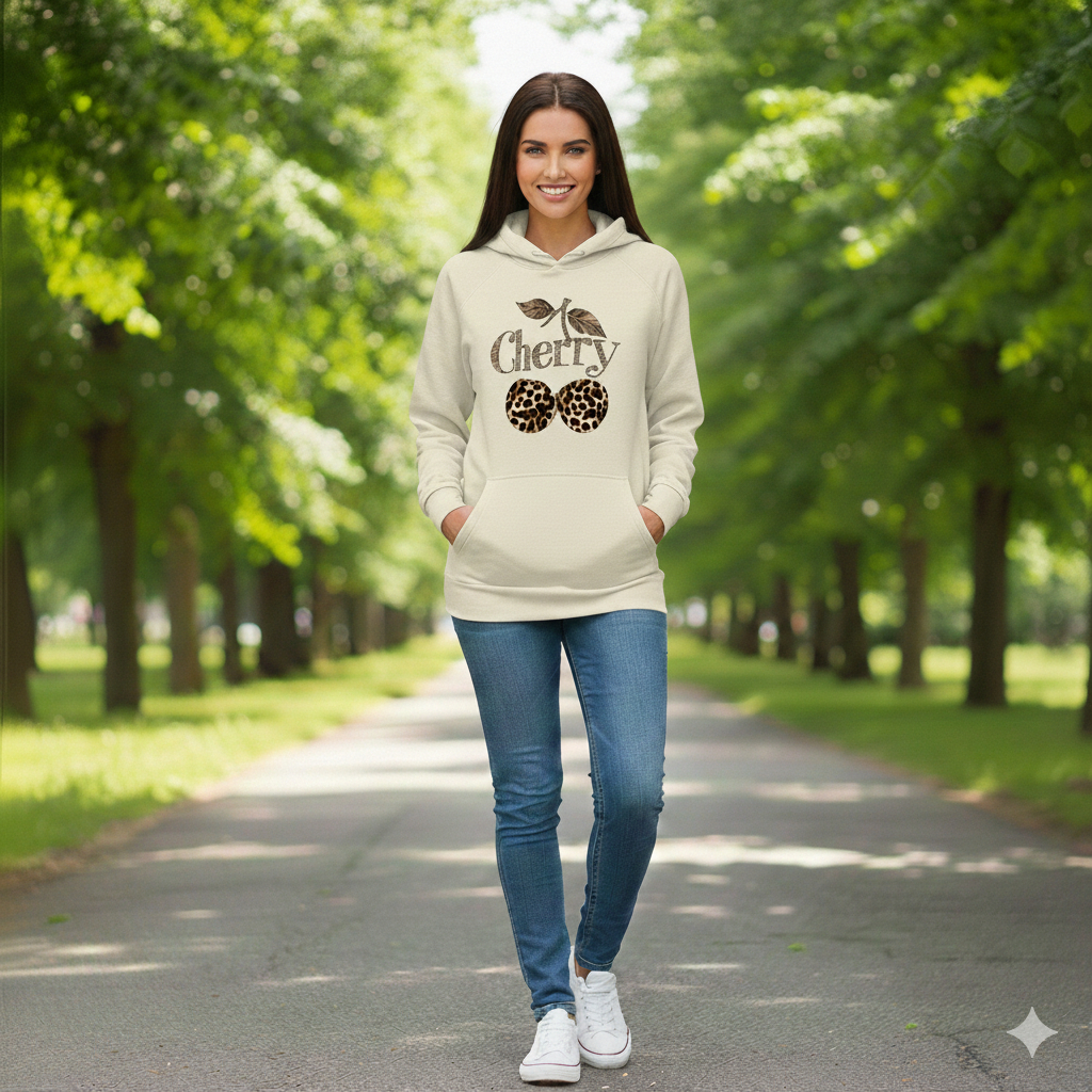 MOLETOM FEMININO ESTAMPADA COM CAPUZ VERSATIL CHERRY CONFORTÁVEL FLANELADO QUENTE ALTA QUALIDADE
