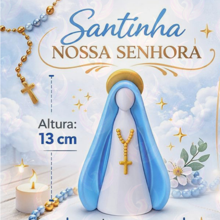 Imagem Escultura Minimalista Nossa Senhora Aparecida  – Escultura Decorativa Presente Decorativo Religioso