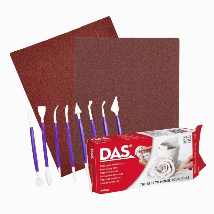 Kit Massa Modelar Cerâmica Fria 500g + 2 Lixa + Esteca Color em Oferta na Shopee