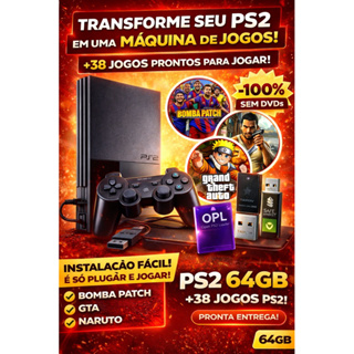 Memory Card OPL 64GB com 38 Jogos Clássicos Compatível com Ps2 Pronto Para Usar em Oferta na Shopee