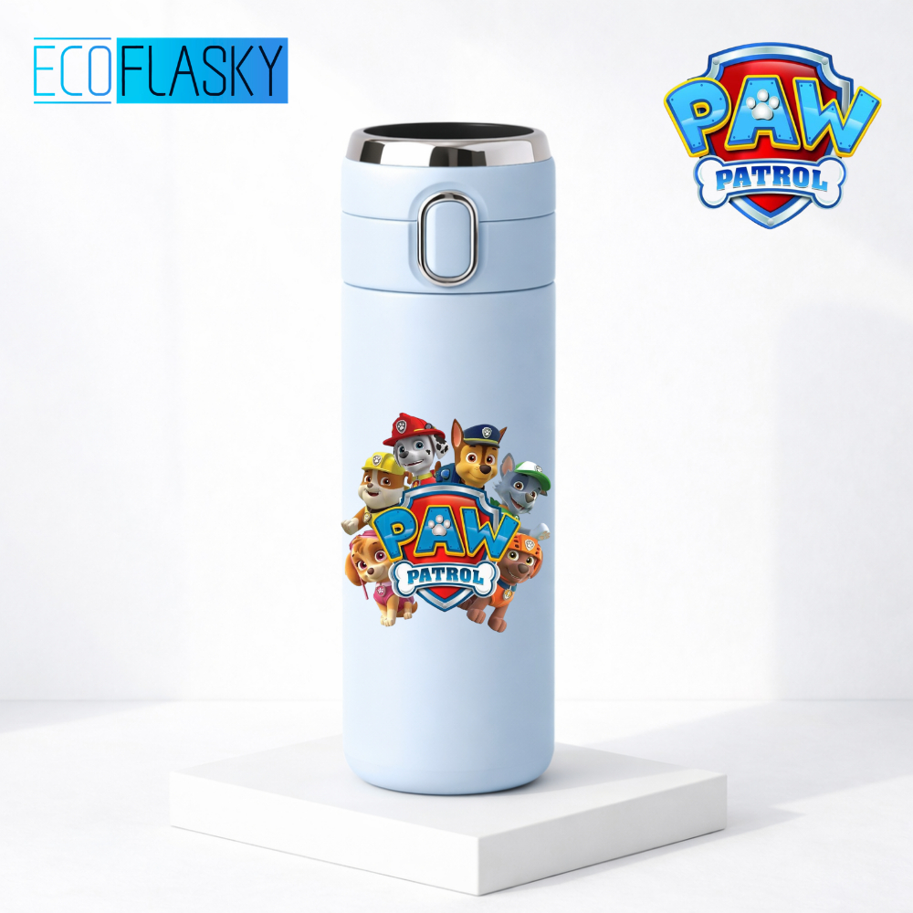 Garrafa Térmica Infantil Aço Inox Patrulha Canina Estampada Termometro LED Digital Temperatura 420ml em Oferta na Shopee