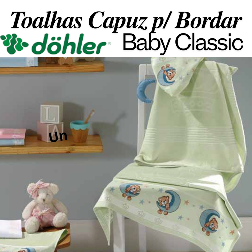 TOALHAS COM CAPUZ BABY CLASSIC (coroa) AVELUDADA DOLHER - PARA BORDAR