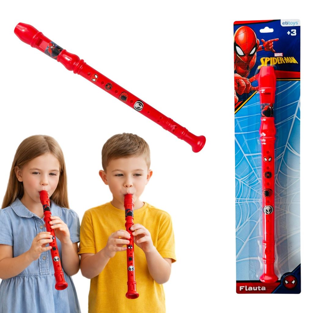 Flauta Doce Brinquedo Infantil Homem‑Aranha Som Musical Para Criança Brinquedo Educativo