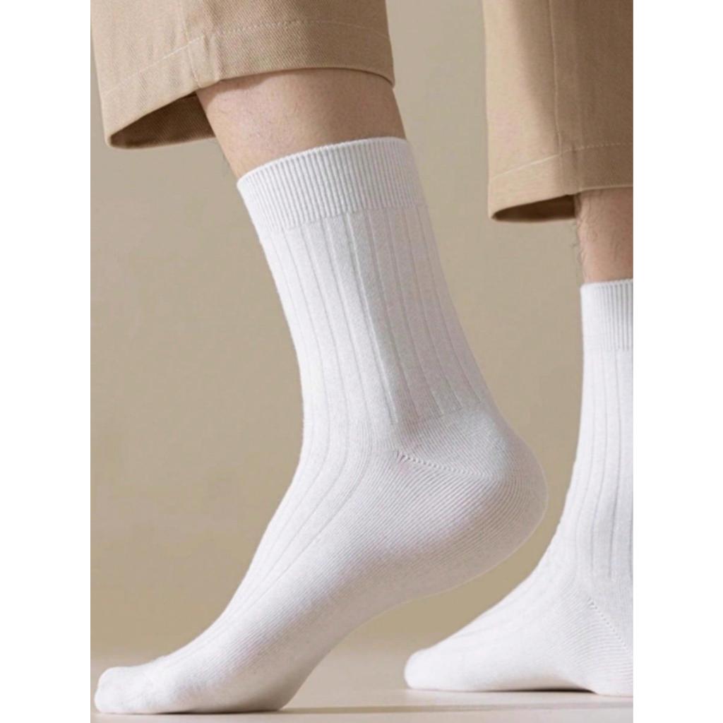 KIT COM 3-6 E 12 PARES DE MEIAS CANO LONGO MASCULINA ALGODÃO CANELADA