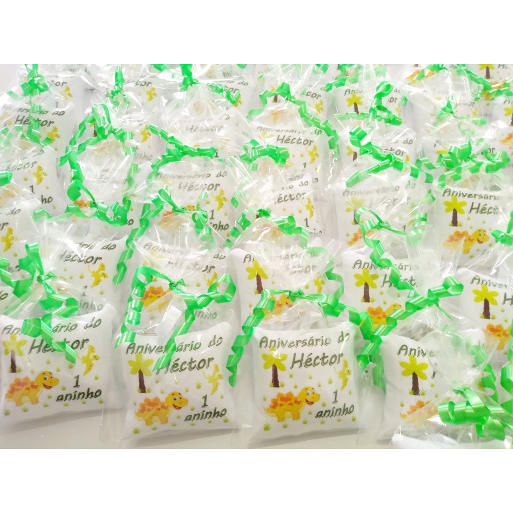 Kit 10 Lembrancinhas Aniversário Menino / Tema Dinossauro / Personalizado C/ Nome e Idade
