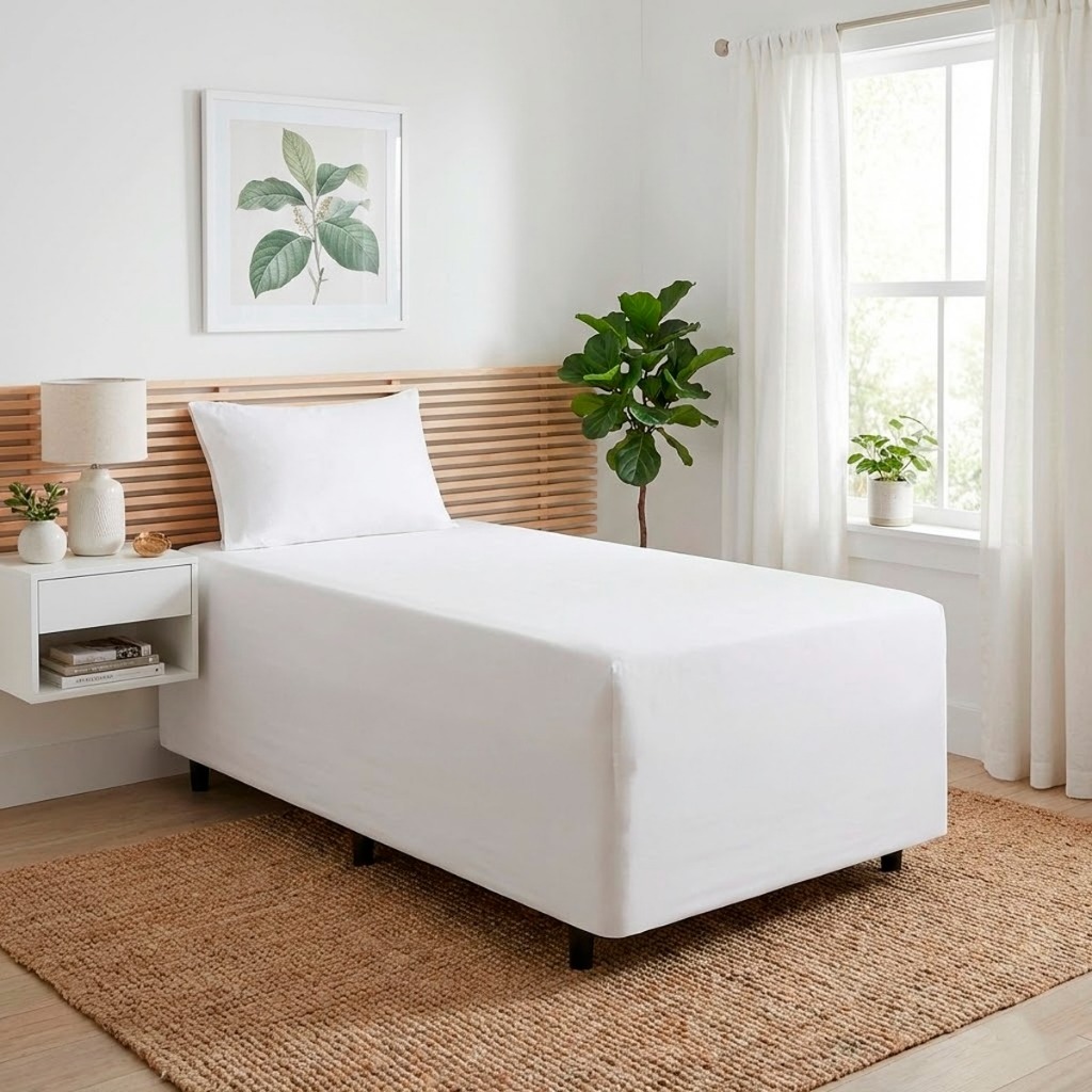 Lençol Solteiro Cama Box Conjugada Baú Kit 2 Peças Elástico Com Fronha Malha Gel Macio Confortável