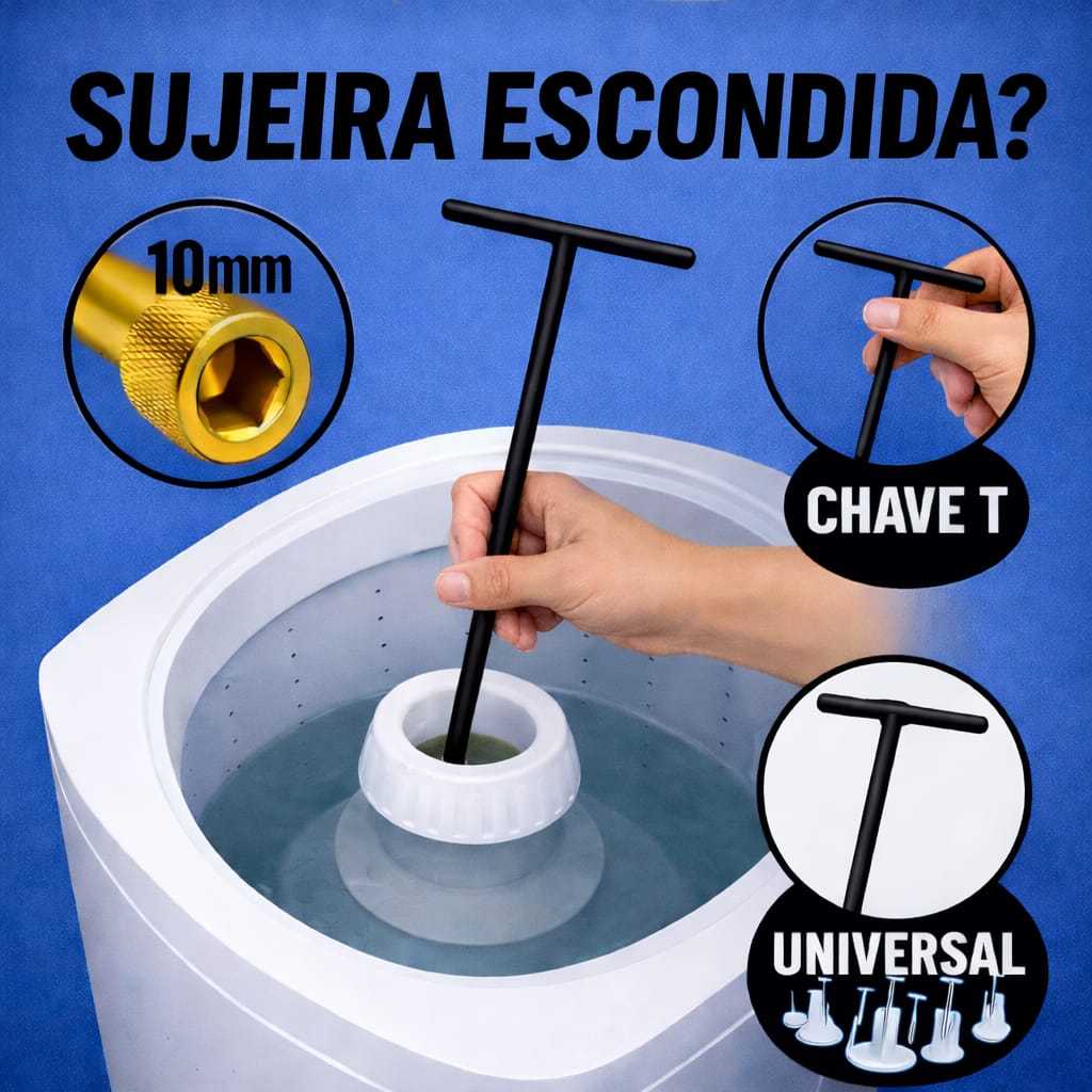 chave T Longa 10mm para Abrir Agitador Maquina de lavar uso Universal em Oferta na Shopee
