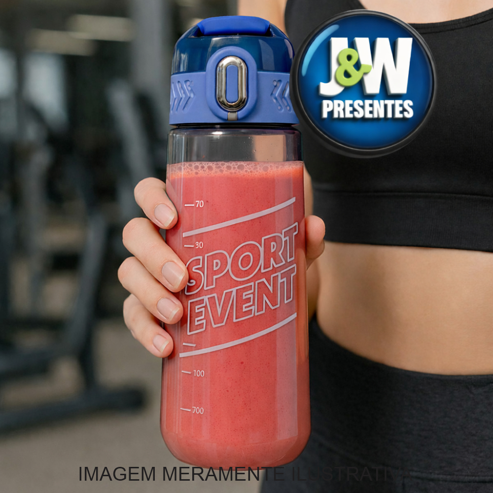 Garrafa de Água 750 ml com Trava e Suporte para Frutas Chás Escalada Corrida Yoga Academia Exercício