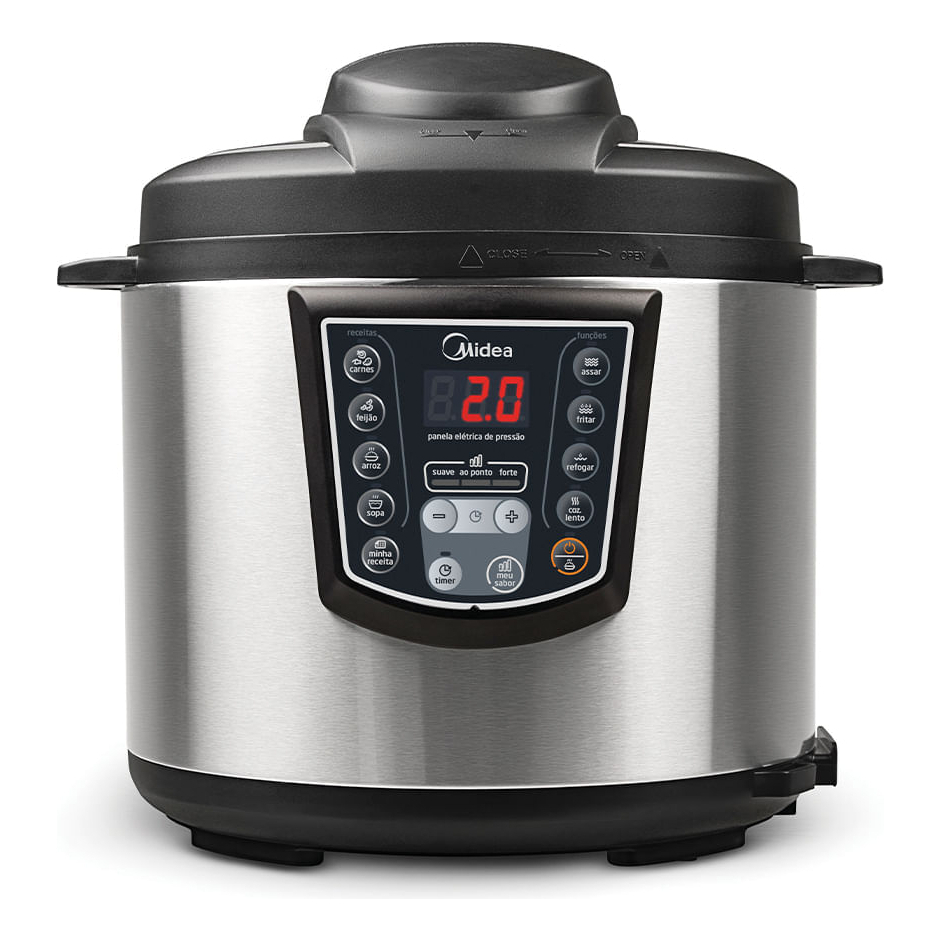 Panela Elétrica Midea Ppa71 Inox 6l Digital 1000w Inox/preto 127v 60 Hz