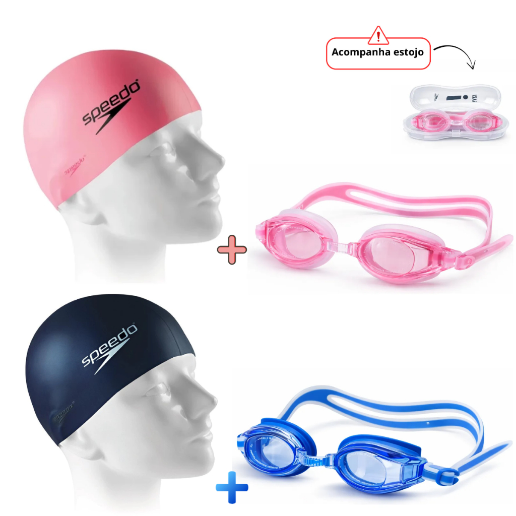 Kit de natação óculos de natação + touca speedo