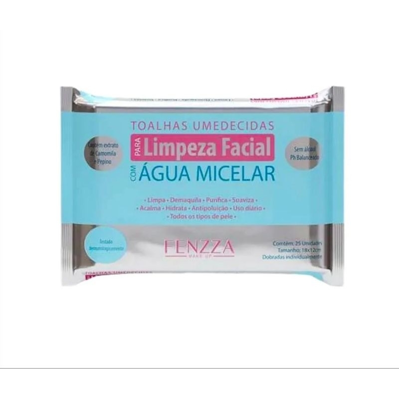 Toalha umedecida limpeza facial