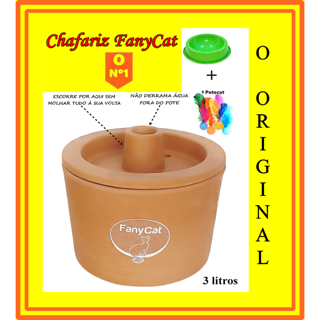 Bebedouro Fonte Gatos Cerâmica 3 Litros Chafariz - Luxo em Oferta na Shopee