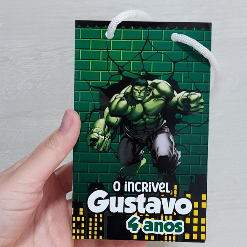 Sacolinha Surpresa HULK Personalizada (10x15cm) Kit Lembrancinha Festa Infantil