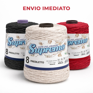 Barbante Supremo PREDILETTO 600g Nº8 Cru e Colorido – Artesanato, Crochê e Tricô em Oferta na Shopee