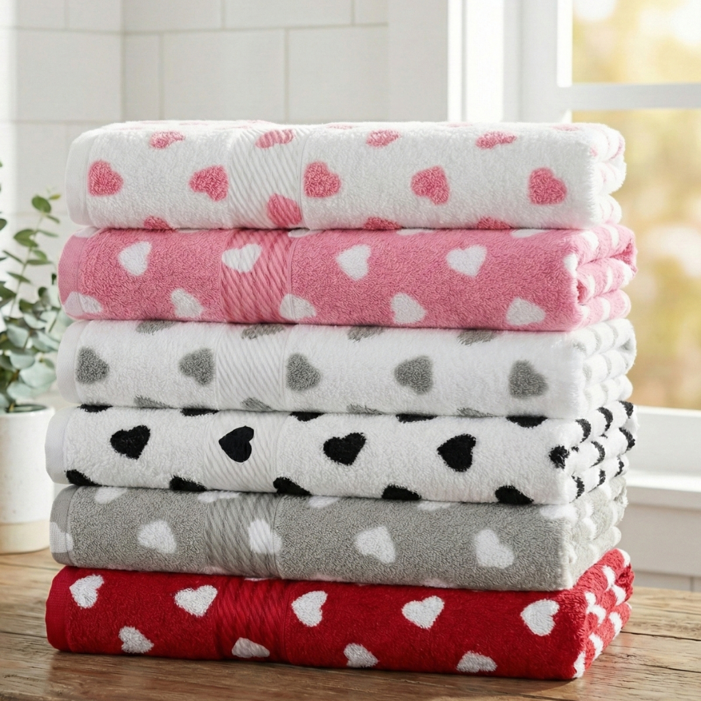 KITS 1 A 4 Toalha Banho Dohler Algodão Felpuda Macia Prisma Coração 70x140 em Oferta na Shopee