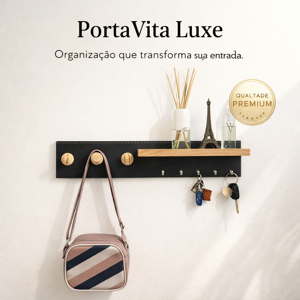 Porta Chaves Parede Cabideiro Suporte para Bolsas Bonés Colares com Prateleira e 4 Ganchos para chaves