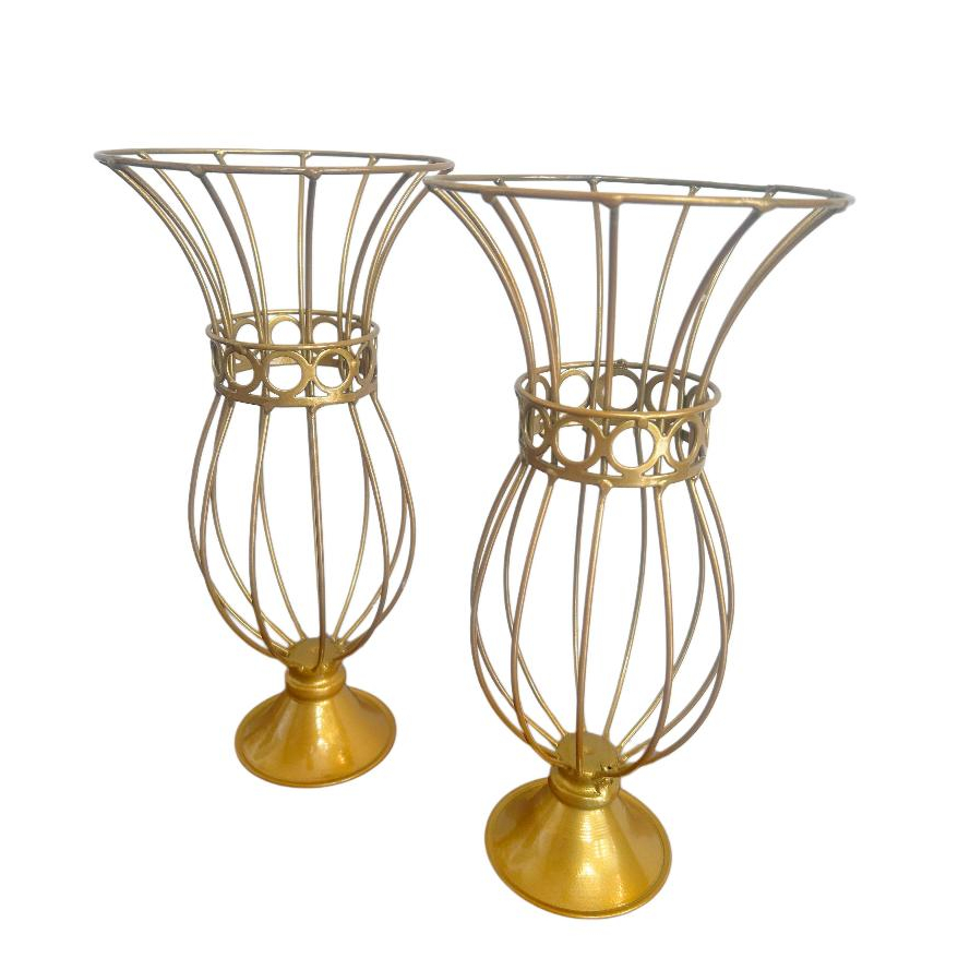 Kit 2 Vasos Armação Para Pedrarias Festa Ânfora Argola 35cm