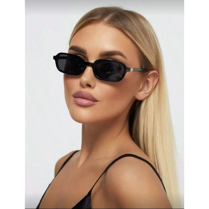Óculos de Sol feminino Retangular Acetato Premium Tendência Y2K Retrô Vintage Blogueira - Luxo e Design Único — imagem 2 de 2