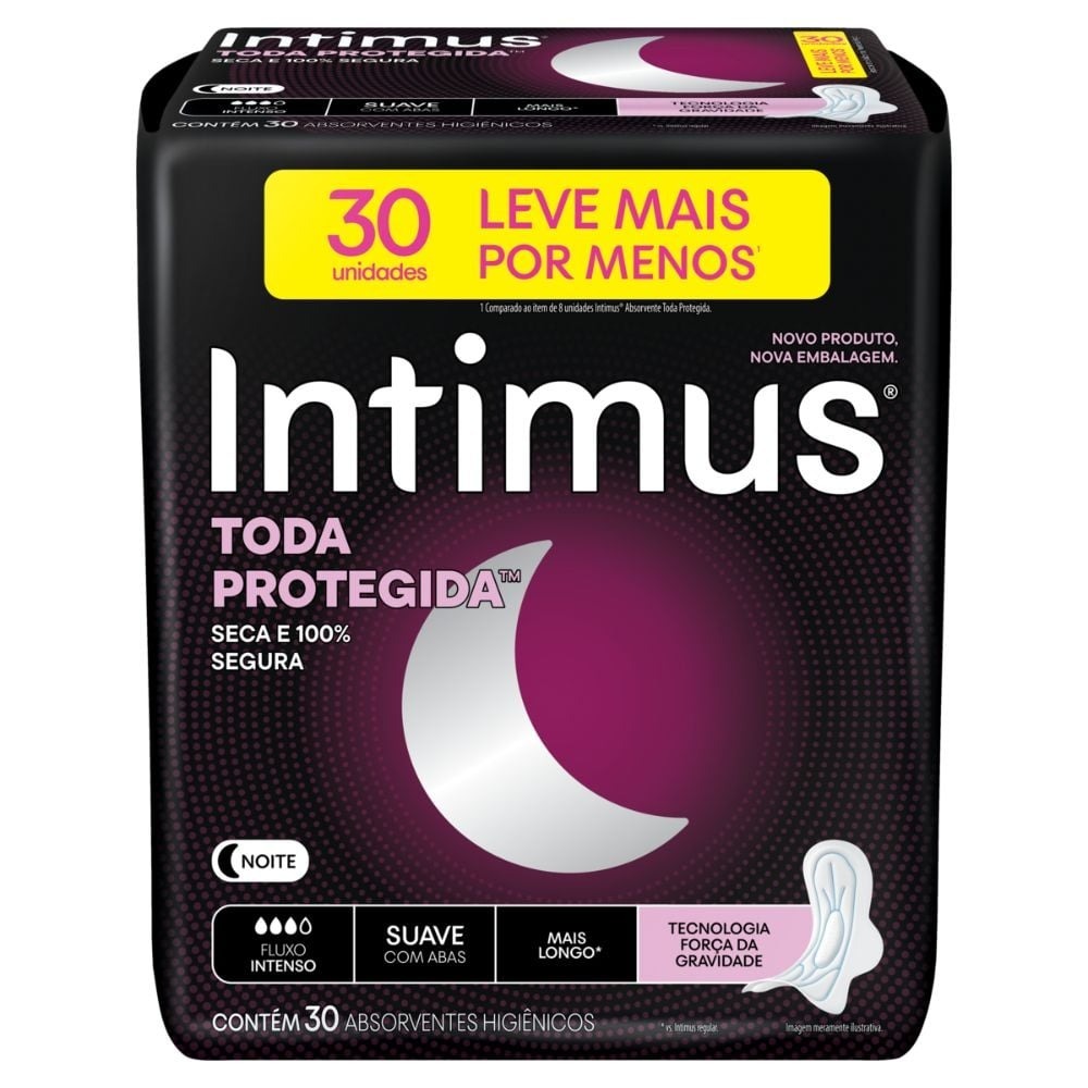 Absorvente Feminino Intimus Gel Suave 30 Unidades