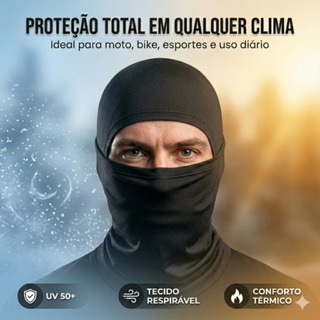 Balaclava Térmica Moto e Bike Proteção UV50+ Respirável Máscara Ninja Esportiva Frio e Sol em Oferta na Shopee