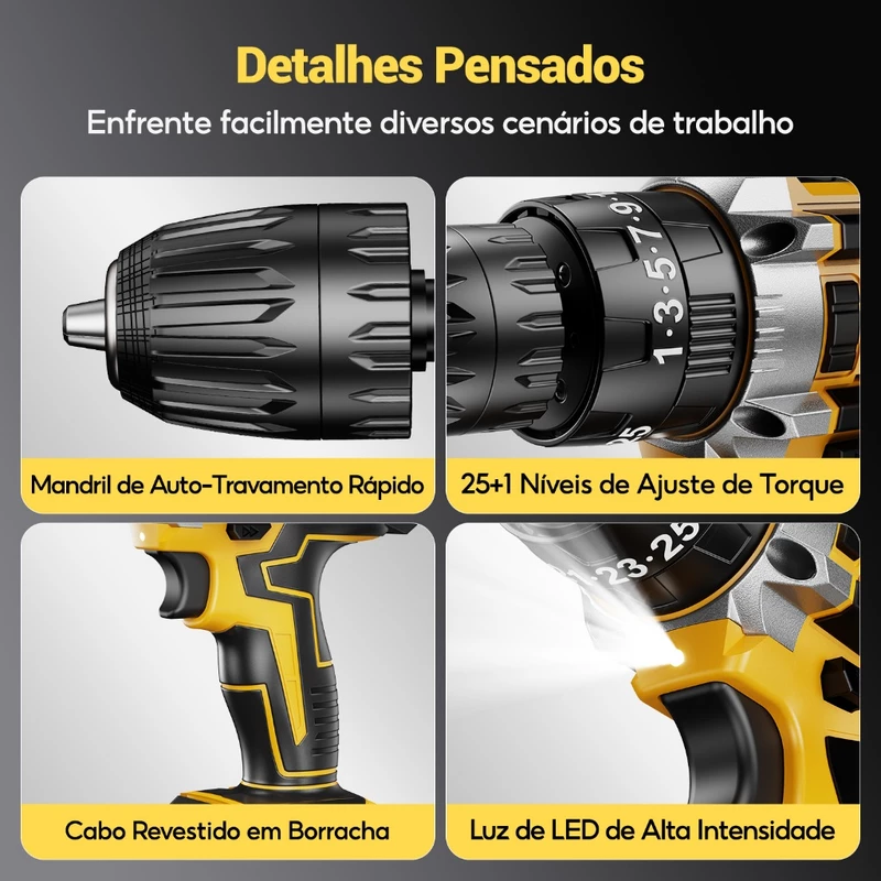 Furadeira Parafusadeira 48V com 2 Baterias — foto 9