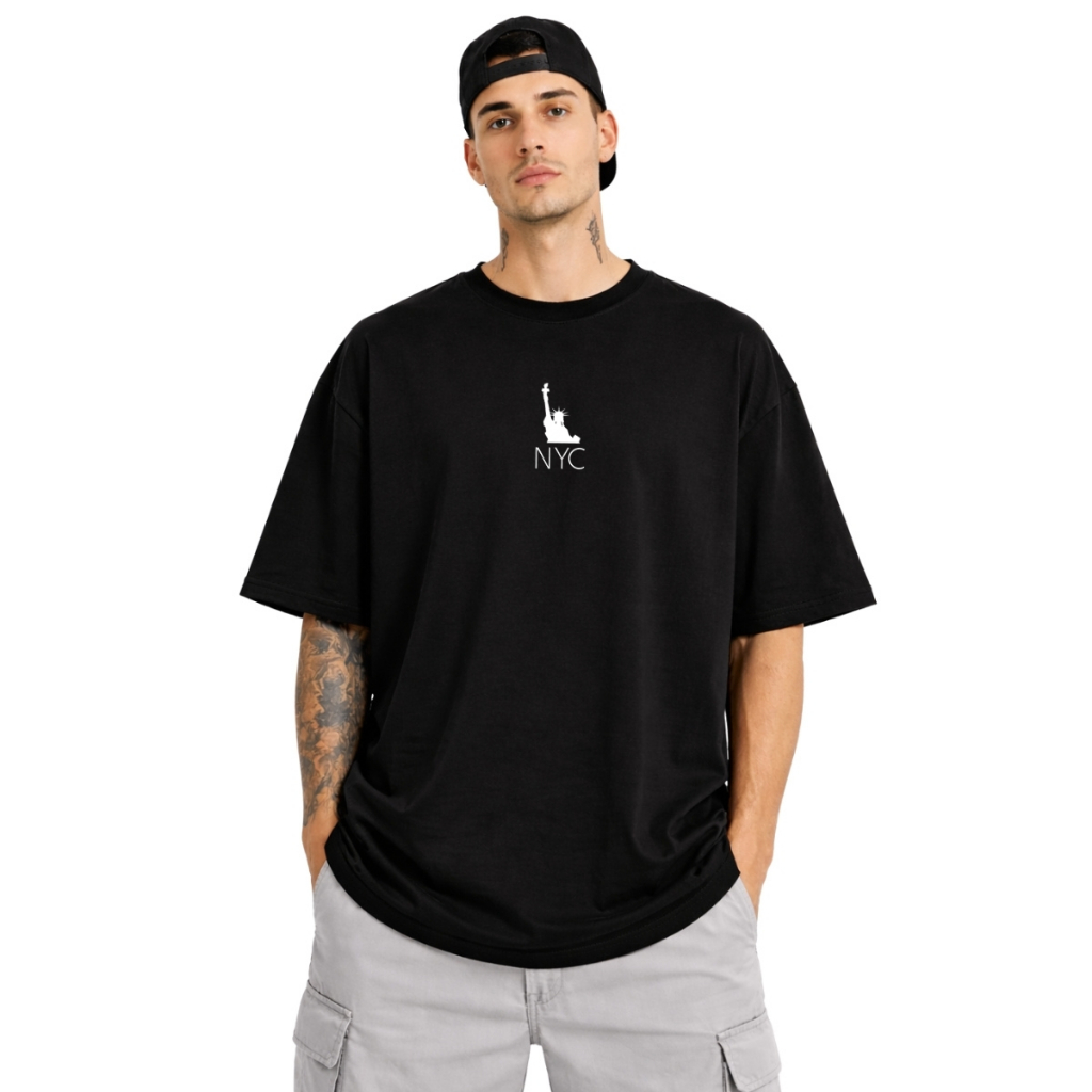 Camiseta Masculina Oversized Estampada Algodão Confortável Academia e Treino