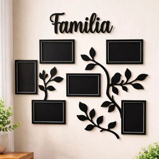 Porta Retrato de Parede Familia Galhos Mural Com 6 Espaços Para Fotos em Mdf Black Friday em Oferta na Shopee