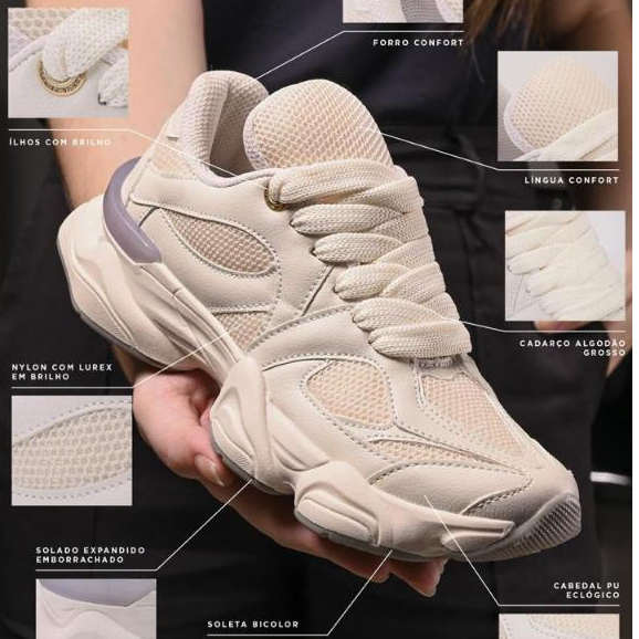 Tênis Feminino Elegante Estiloso Moderno Plataforma Leve Macio Confortável Resistente Acessível