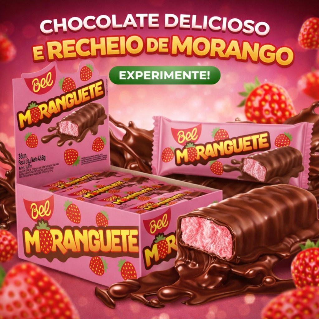 Chocolate Moranguete 468g Caixa com 36 Unidades 13g Bel em Oferta na Shopee