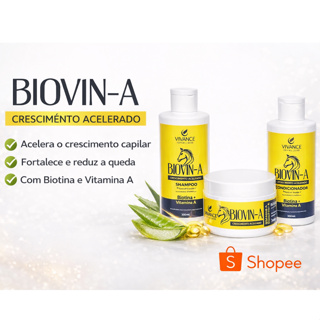 Kit Crescimento Capilar 3 em 1 BIOVIN-A Vivance Shampoo 300ml+ Cond 300ml + Mascara 300g em Oferta na Shopee