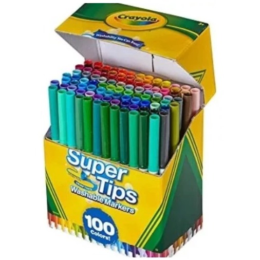 Canetinha Super Tips Lavável Washable 100 Cores Crayola