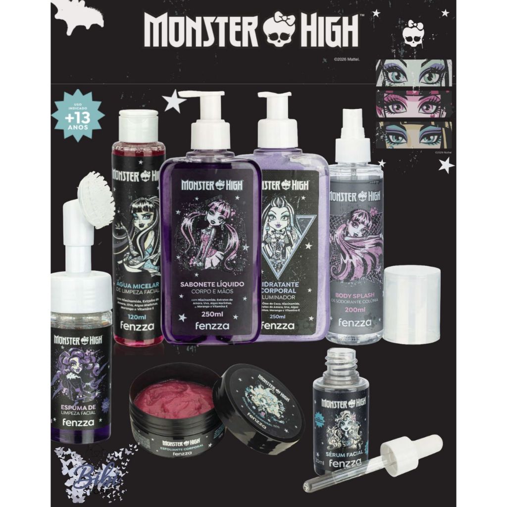 Kit Completo Linha Skin Care Lançamento Monster High - Fenzza