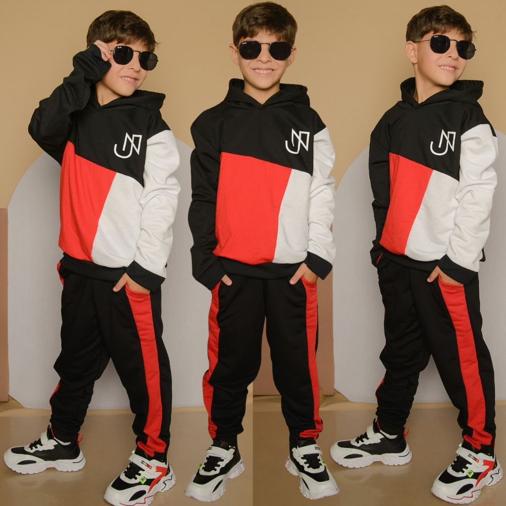 Conjunto Masculino Infantil De Frio Estiloso Lançamento Moletinho Abrigo Calça Veste Do 2 Ao 12 Anos