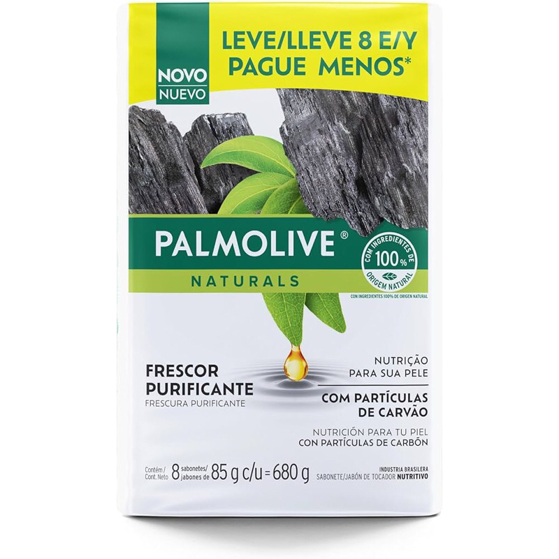 kit 4 Sabonete em Barra Palmolive Naturals Sensação Purificante 8 Unidades de 85g cada Leve Mais Pague Menos Promoção