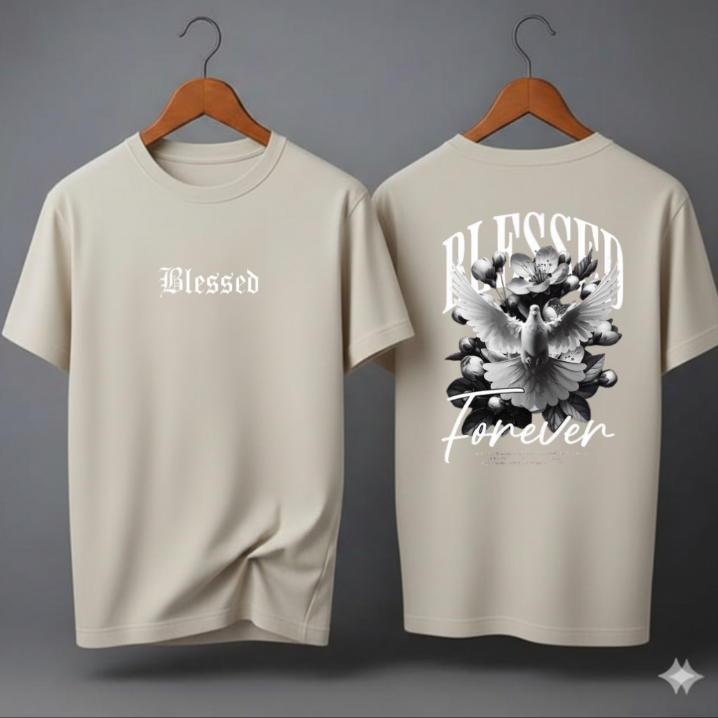 Camiseta Oversized Masculina estampada blessed Streetwear Algodão estilo e Conforto