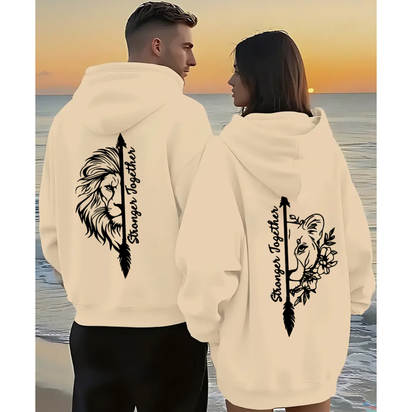 Kit Casal Moletons Blusa de Frio Quentinha Conjunto Namorados Leão Leoa Tendência