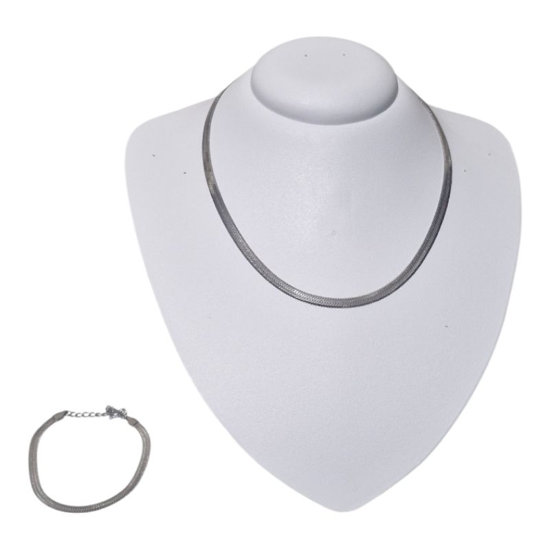Conjunto Colar Choker Pulseira Feminina Aço Inox Antialérgico Não Escurece