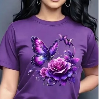 Blusinha Feminina Camiseta Basica Algodão100% Borboleta Flor em Oferta na Shopee