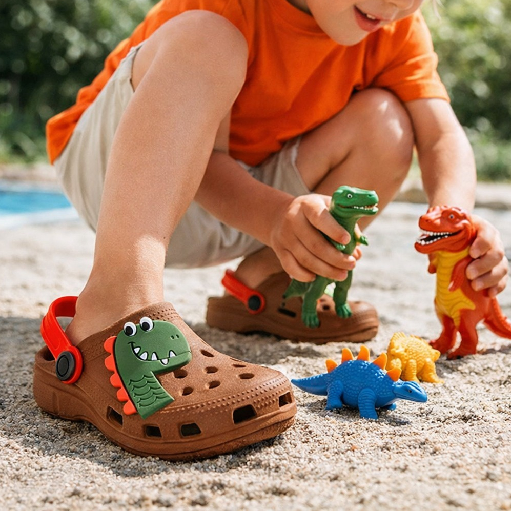 Sandália Babuche Infantil Menino Chinelo Personagens Dino Capivara Macio Confortável Antiderrapante