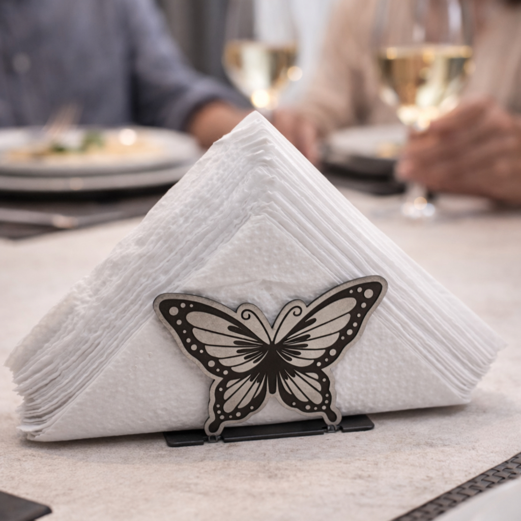 Porta Guardanapo - 5cm x 2,5cm x 6 cm - Borboleta de Inox para Mesa Moderno Luxo em Oferta na Shopee
