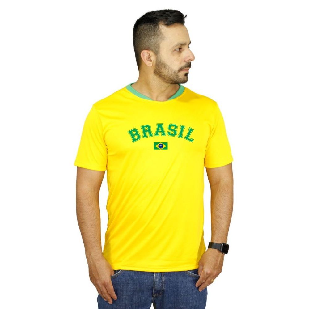 Camiseta Maculina do Brasil Copa torcedor futebol