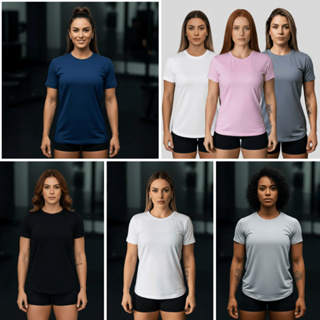Kit 3 Camisetas Femininas Dry Fit Vibe Ativa – Academia e Corrida em Oferta na Shopee