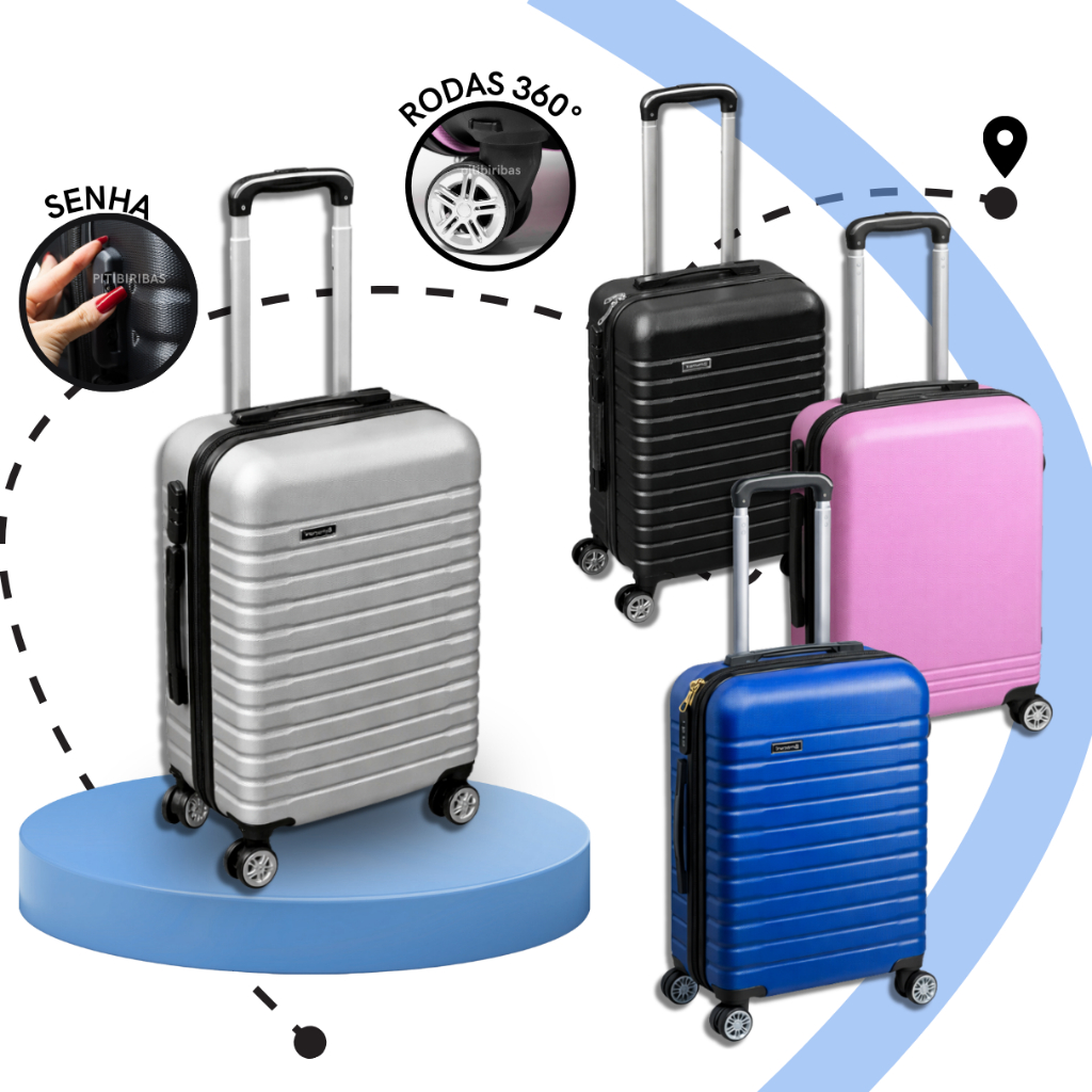 Mala de viagem Bordo 10KG Padrão Anac  Rodinhas 360 Bagagem de Mão