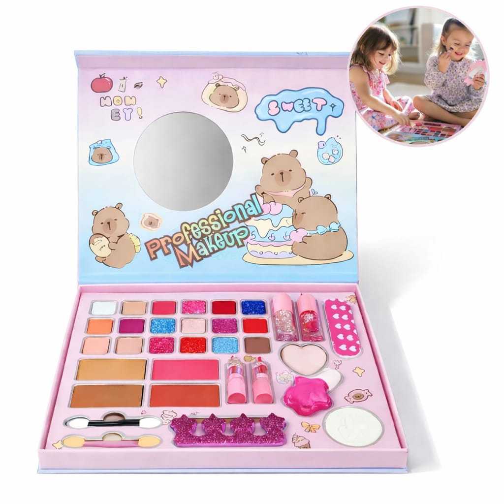 Maleta Maquiagem Infantil Capivara Capybara Presente Menina Aniversário Kit Completo Espelho