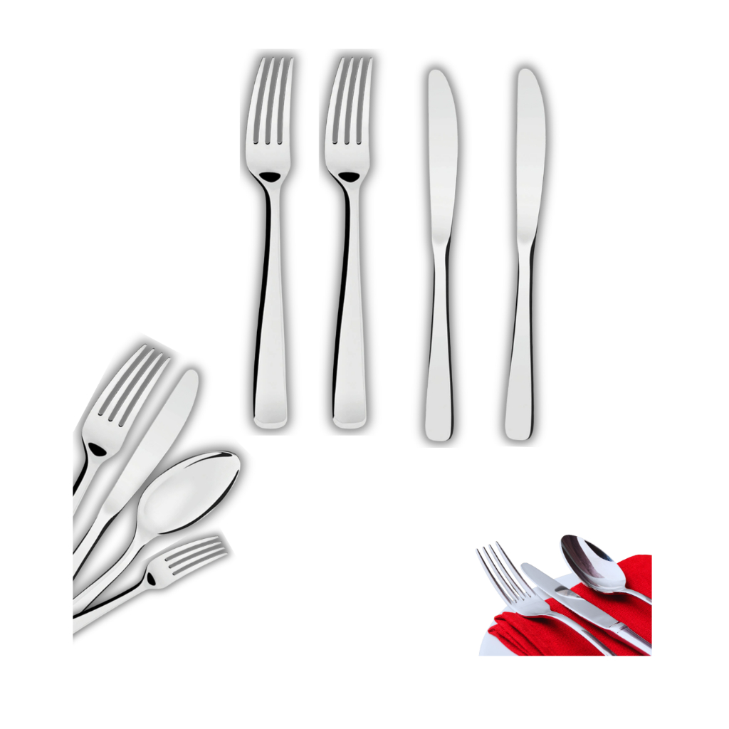 Conjunto de Talheres 18 ou 36 Peças Aço Inox Garfos Facas Jogo Mesa Cozinha