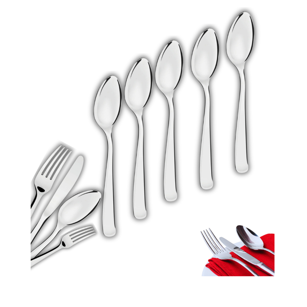 Conjunto Jogo-Talheres Inox Colher Casa Cozinha Buffet Restaurante Banquete Premium